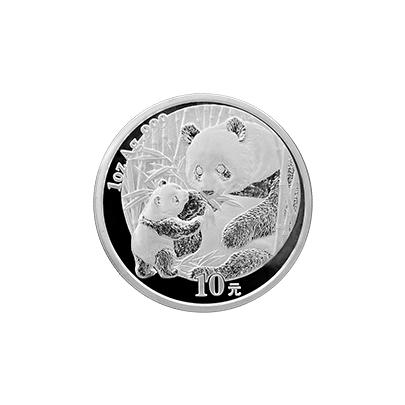 Přední strana Stříbrná investiční mince Panda 1 Oz 2005