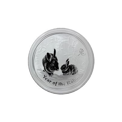 Stříbrná investiční mince Year of the Rabbit Rok Králíka Lunární 2 Oz 2011
