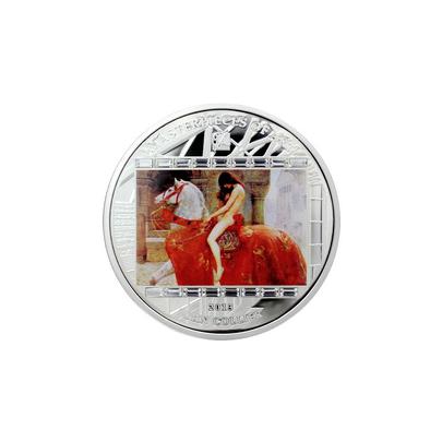Stříbrná mince 3 Oz Godiva John Collier 2013 Krystaly Proof