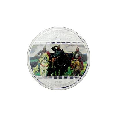 Stříbrná mince 3 Oz Tři bohatýři Viktor Vasněcov 2010 Krystaly Proof