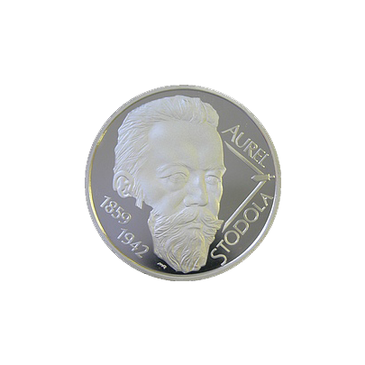 Stříbrná mince Aurel Stodola 10 € Slovensko 150. Výročí narození 2009