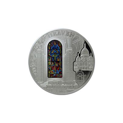 Strieborná minca Bazilika Sacré-Coeur Okno Sv. Ľudovíta 2014 Proof