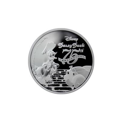 Přední strana Strieborná minca Daisy Duck 75. výročie 1 Oz Disney 2015 Proof