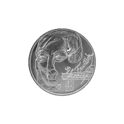 Přední strana Strieborná minca 200 Kč František Škroup 200. výročie narodenia 2001 Štandard