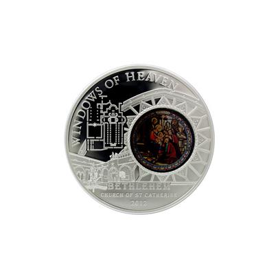 Stříbrná mince Kostel sv. Kateřiny Betlém Okno Tří králů 2012 Proof