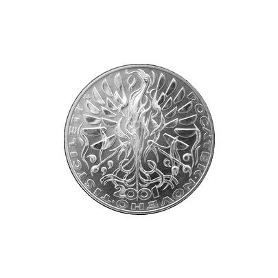 Stříbrná mince 200 Kč Počátek nového tisíciletí 2000 Standard