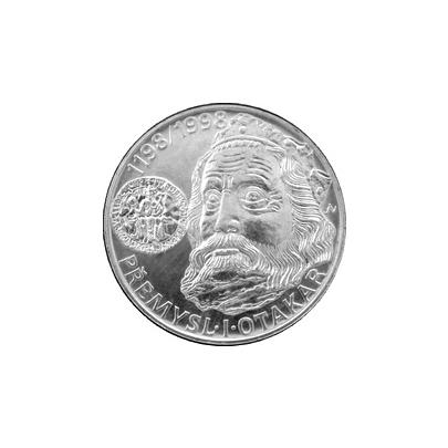 Přední strana Stříbrná mince 200 Kč Přemysl I. Otakar český král Korunovace 800. výročí 1998 Standard