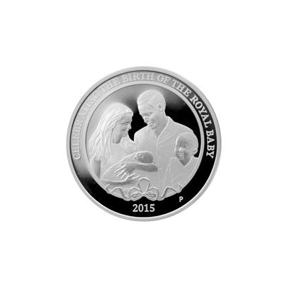 Přední strana Stříbrná mince HRH Princess Charlotte 1 Oz 2015 Proof