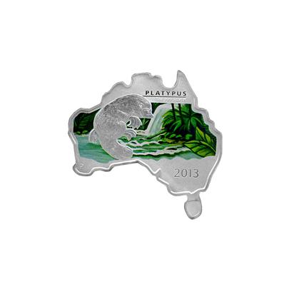 Stříbrná mince Ptakopysk Australian Map 1 Oz 2013 Proof