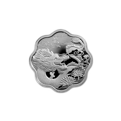 Stříbrná mince Year of the Dragon Rok Draka Lotos 2012 Proof
