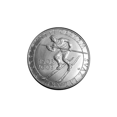 Stříbrná mince 200 Kč Svaz lyžařů v Království českém 100. výročí 2003 Standard