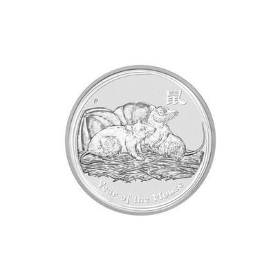 Stříbrná investiční mince Year of the Mouse Rok Myši Lunární 2 Oz 2008