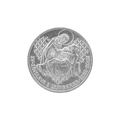 Přední strana Stříbrná mince 200 Kč Sv. Zdislava z Lemberka 750. výročí úmrtí 2002 Standard