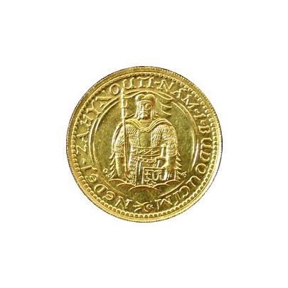 Zlatá mince Svatý Václav Dvoudukát Československý 1933
