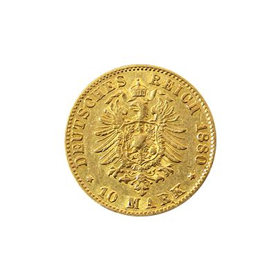 Zlatá mince 10 Marka 1880
