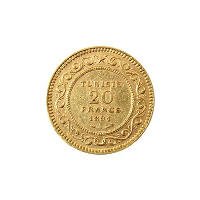 Zlatá mince 20 Frank Alí III ibn al-Husajn 1891
