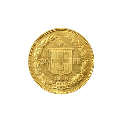 Zlatá mince 20 Frank Helvetia - Libertas 1896