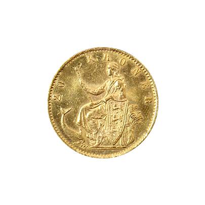 Zlatá mince 20 Koruna Kristián IX. 1876