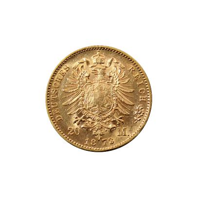 Zlatá minca 20 Marka Karel I. Württemberský 1873