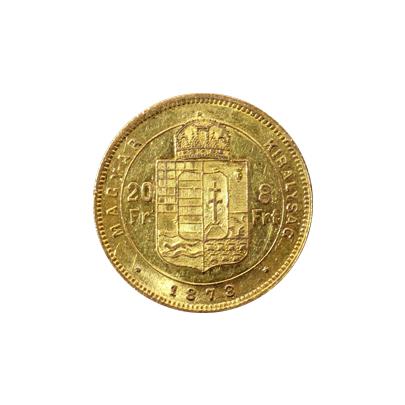 Zlatá mince Osmizlatník Františka Josefa I. 20 Franků 8 Forintů 1878