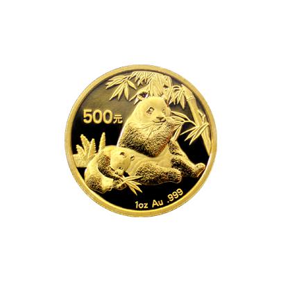 Přední strana Zlatá investiční mince Panda 1 Oz 2007