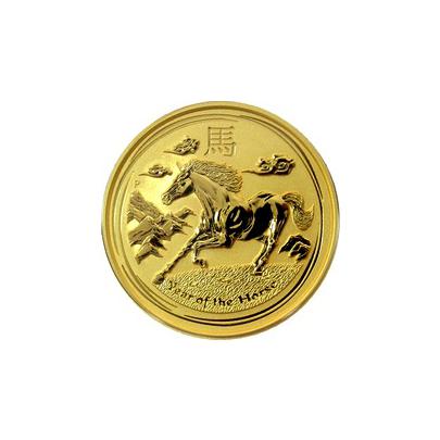 Zlatá investiční mince Year of the Horse Rok Koně Lunární 2 Oz 2014