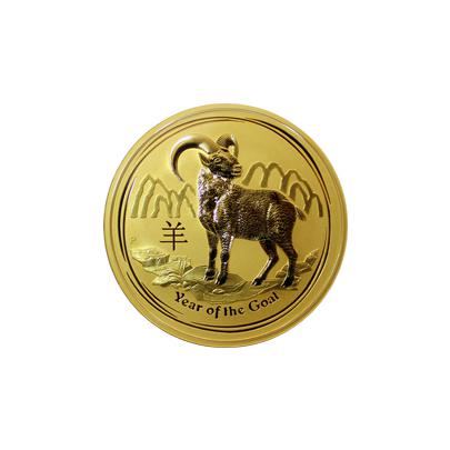 Zlatá investiční mince Year of the Goat Rok Kozy Lunární 10 Oz 2015
