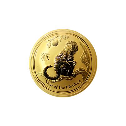 Zlatá investiční mince Year of the Monkey Rok Opice Lunární 10 Oz 2016
