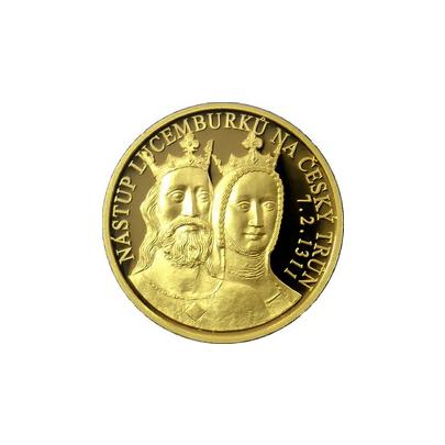 Zlatá uncová medaile Nástup Lucemburků na český trůn 2010 Proof 