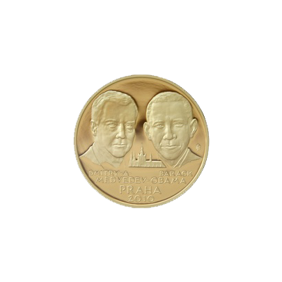 Zlatá uncová medaile Summit Obama - Medveděv 2010 Proof