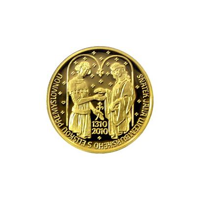 Zlatá půluncová medaile Jan Lucemburský 2010 Proof