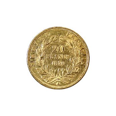 Zlatá minca 20 Frank Napoleon III. 1856 A