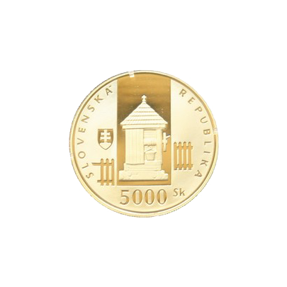 Zlatá mince 5000 Sk. Dědictví UNESCO - Vlkolínec