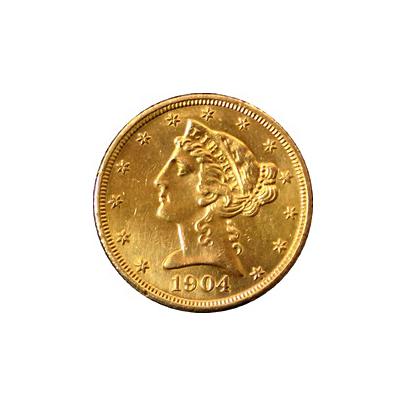 Zlatá mince 5 Dolar American Eagle Liberty Head 1904