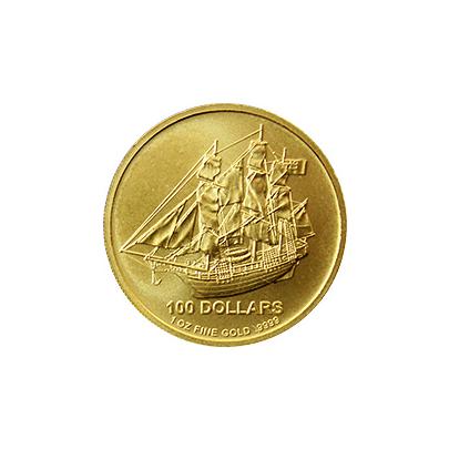 Přední strana Zlatá investiční mince Bounty Cook Islands 1 Oz