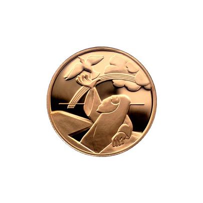 Zlatá mince Noemova archa 10 NIS Izrael Biblické umění 1998 Proof