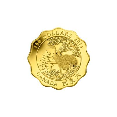 Zlatá minca Požehnanie dlhovekosti Lotos 2014 Proof (.99999)