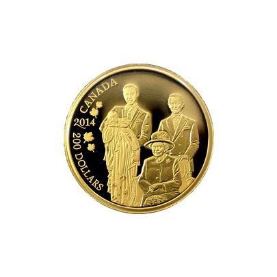 Přední strana Zlatá minca Royal Generations 1 Oz 2014 Proof (.99999)