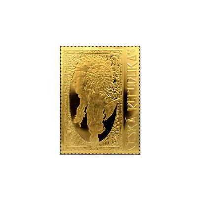 Zlatá půluncová medaile s motivem známky Blondýnka