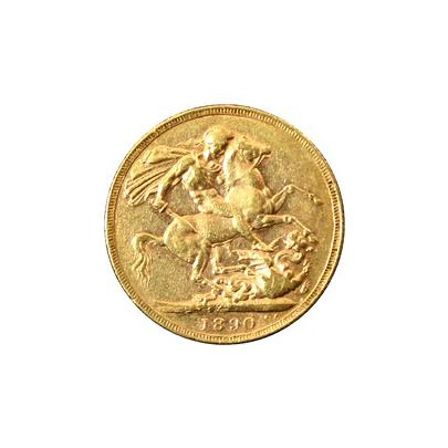 Zlatý Sovereign Královna Viktorie 1890