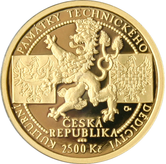 Zlatá minca  2500 Kč Papierne Velké Losiny 2006 Proof 