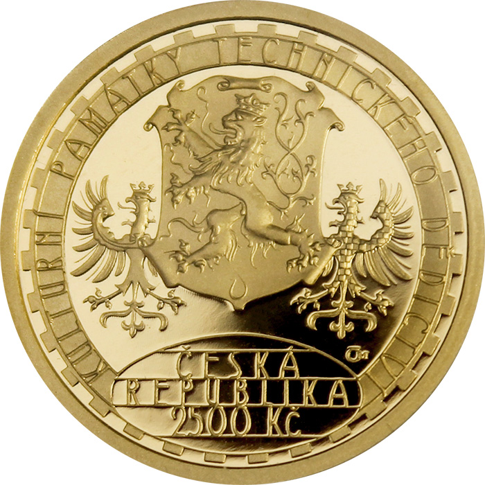 Zlatá mince 2500 Kč Ševčínský důl Příbram 2007 Proof 