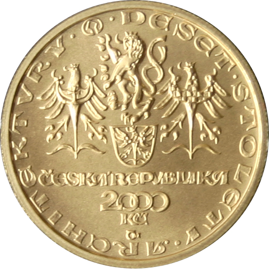 Zlatá minca 2000 Kč Rotunda Ve Znojmě Románsky Sloh 2001 Štandard 