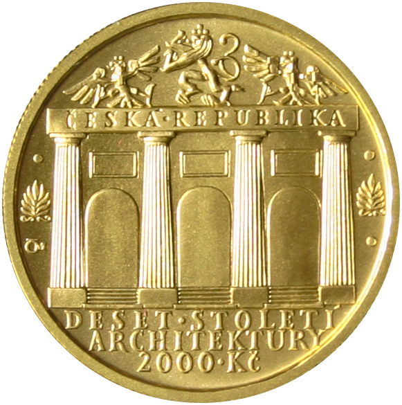 Zlatá mince 2000 Kč Zámek Kačina Empír 2004 Standard 