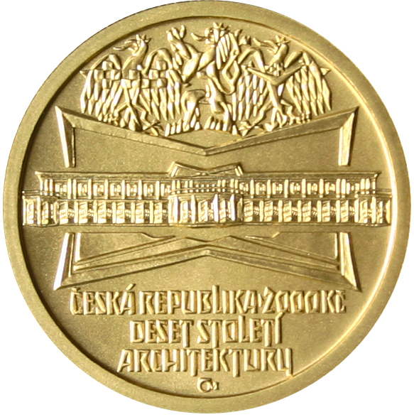 Zlatá mince 2000 Kč Lázeňský Dům v Lázních Bohdanči Kubismus 2005 Standard 