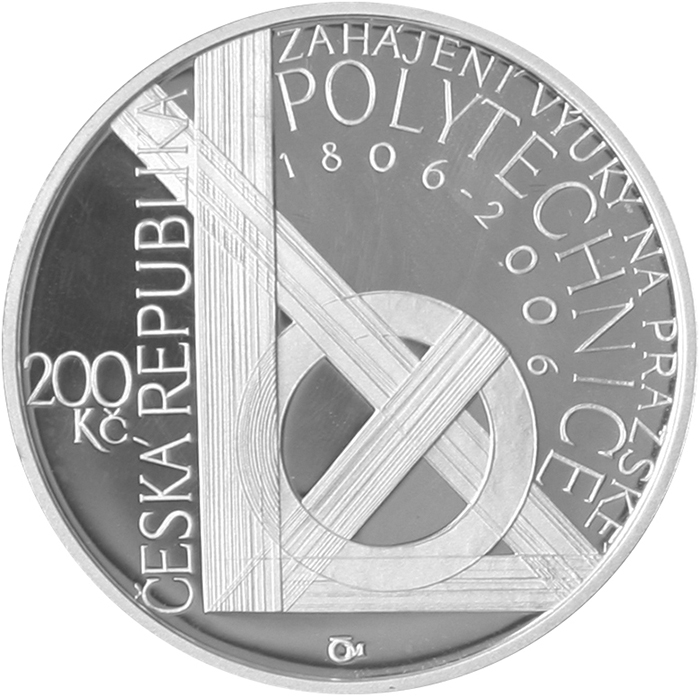 Stříbrná mince 200 Kč František Josef Gerstner 250. výročí narození 2006 Proof