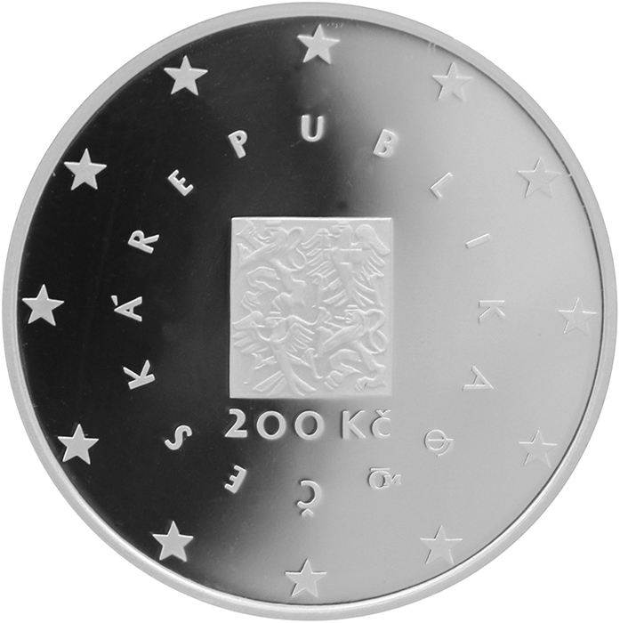 Stříbrná mince 200 Kč Vstup České republiky do Evropské unie 2004 Proof
