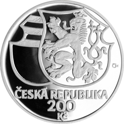 Stříbrná mince 200 Kč Jiří z Poděbrad zemským správcem 550. výročí 2002 Proof