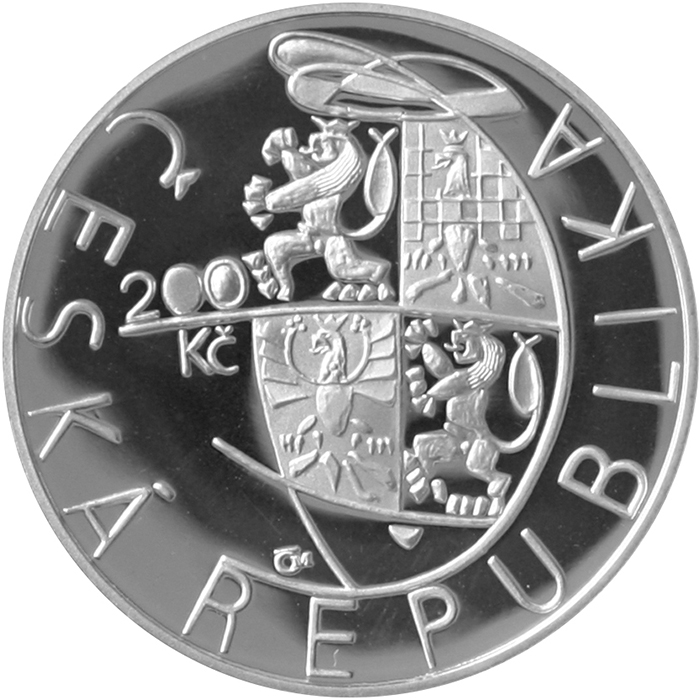 Stříbrná mince 200 Kč Akademie výtvarného umění v Praze 200. výročí 1999 Proof