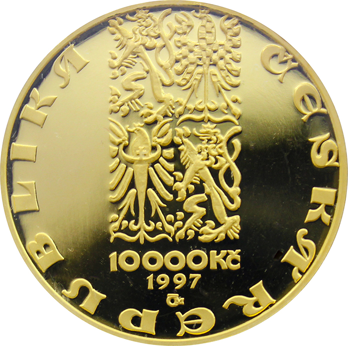 Zlatá mince 10000 Kč Pražský groš 1997 Proof 